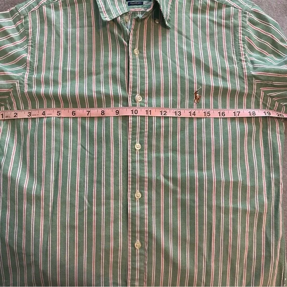 Polo Ralph Lauren Men’s green striped long sleeve button down shirt size S - Picture 5 of 5